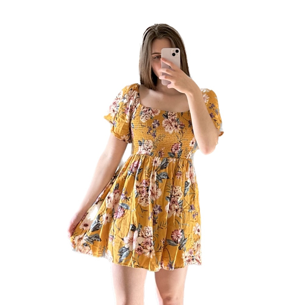 Womens Floral Spring Dress, Size XS